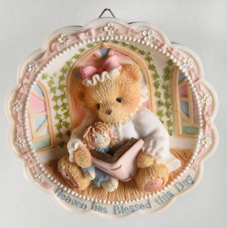 Cherished Teddies Plaques Heaven Has Blessed This Day-Girl - Boxed