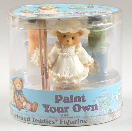 Cherished Teddies Giftware Lacey, Paint Your Own Teddy Set - Boxed