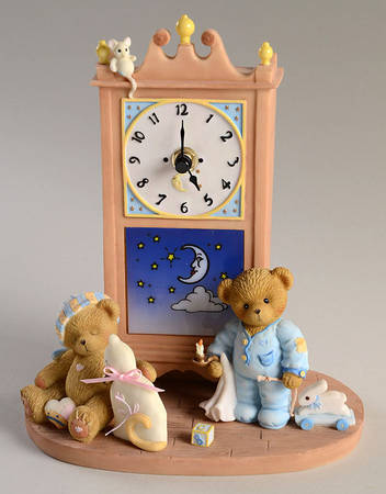 Cherished Teddies Giftware Jenni & Dean, Musical Clock - Boxed