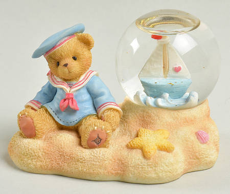 Months of the Year Snowglobes-Cherised Teddies August - Boxed
