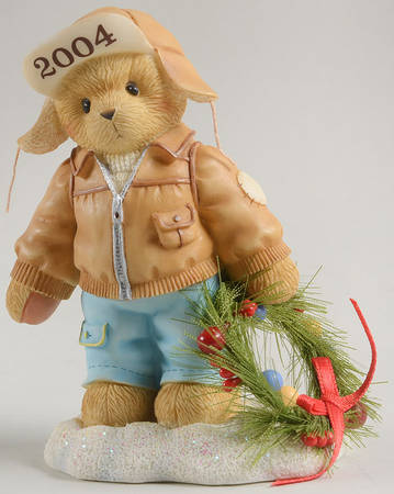 Cherished Teddies Annual Figurine Knut-Decorating The Holidays With Happin - With Box Bx2004