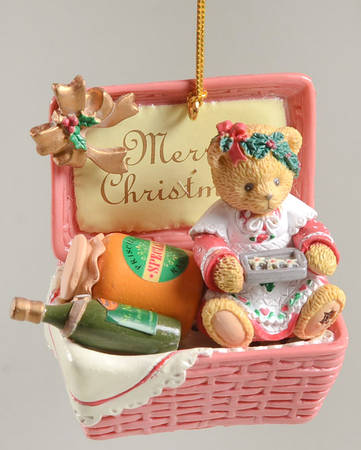 Cherished Teddies Holiday Ornaments Girl With Cookies On Basket - Boxed
