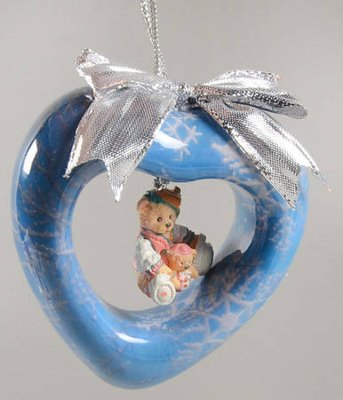 Cherished Teddies Glass Heart Charms by Enesco