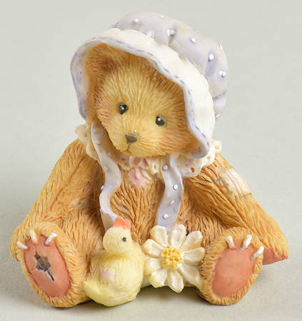 Cherished Teddies Easter & Spring Girl With Blue Bonnet And Duck - Boxed