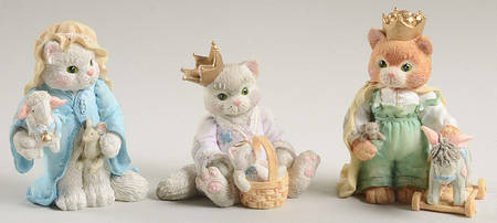Calico Kittens Nativity Three Kings  - Boxed