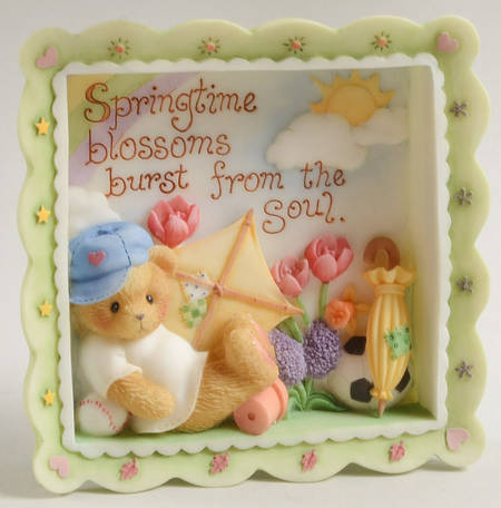 Cherished Teddies Shadow Box Springtime Blossoms-Burst From The Soul - Boxed