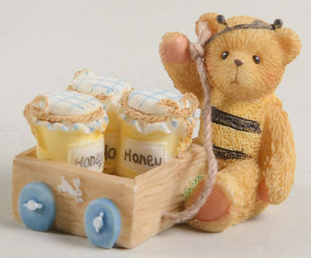Tiny Treasured Teddies Bear As Bee With Honey - Boxed