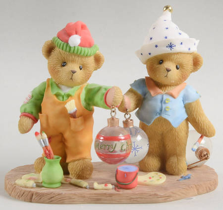 Elf Series-Cherished Teddies Tom & Ted -2009 Color The Season With Fu - Boxed