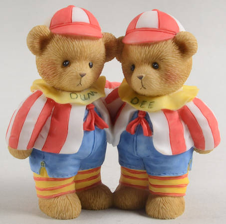 A Day in Wonderland-Cherished Teddies Nathan & Hayley-Brothers Are We,Tweedled - Boxed