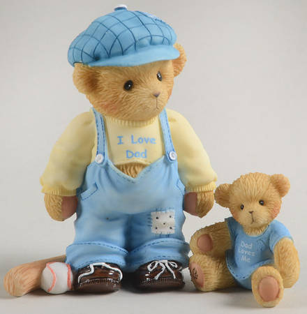 Family Cherished Teddies Boy-I Love Dad - Dad Loves Me - With Box