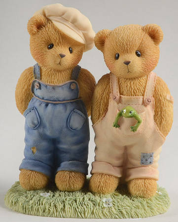 Childhood Memories-Cherished Teddies Ernest & Bugsy-Looks Like Trouble - Boxed