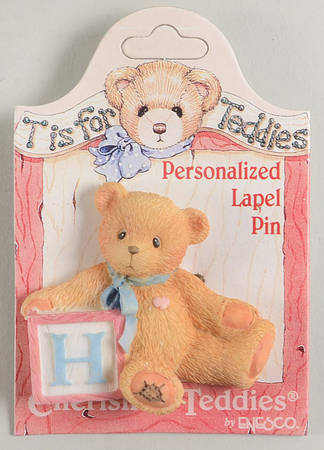 T Is for Teddies Teddie With Block Lapel Pin-H - No Box