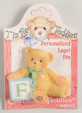T Is for Teddies Teddie With Block Lapel Pin-F - No Box