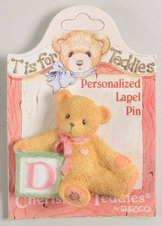 T Is for Teddies Teddie With Block Lapel Pin-D - No Box