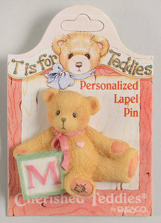 T Is for Teddies Teddie With Block Lapel Pin-M - No Box