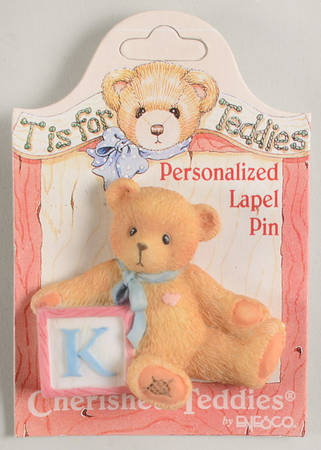 T Is for Teddies Teddie With Block Lapel Pin-K - No Box