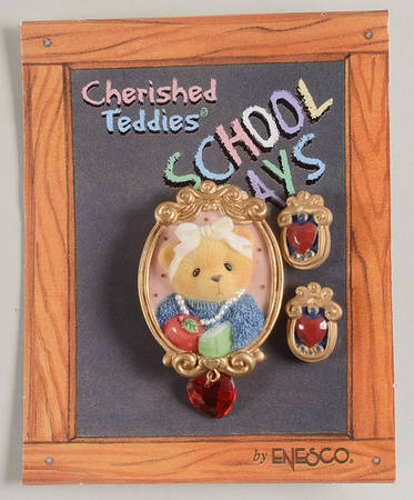 Cherished Teddies Pin and Earring School Days - No Box