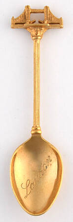 Goldplated Souvenir Spoons Tower Bridge London - No Box