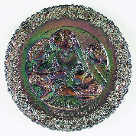 Mother'S Day Plate-Carnival Glass Holy Night - Boxed