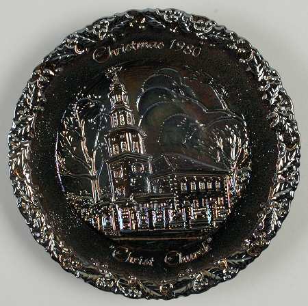Fenton Christmas Plate-Carnival Christ Church Of Alexandria Va - No Box
