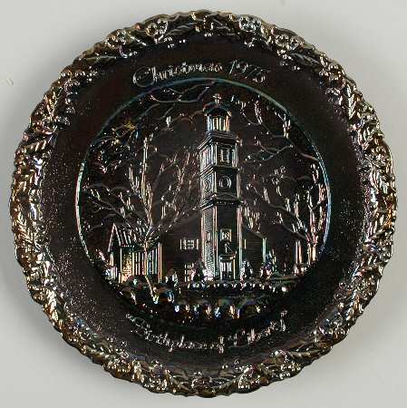 Fenton Christmas Plate-Carnival Birthplace Of Liberty - No Box