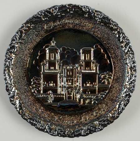 Fenton Christmas Plate-Carnival San Xavier Del Bac Mission - No Box