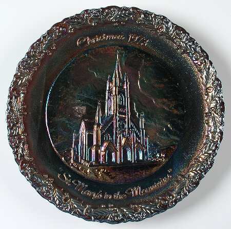 Fenton Christmas Plate-Carnival Saint Mary's Mountains  - Boxed