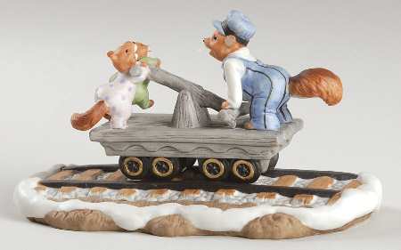 Holiday Hamlet Hand Car With Track   -W-6" - No Box