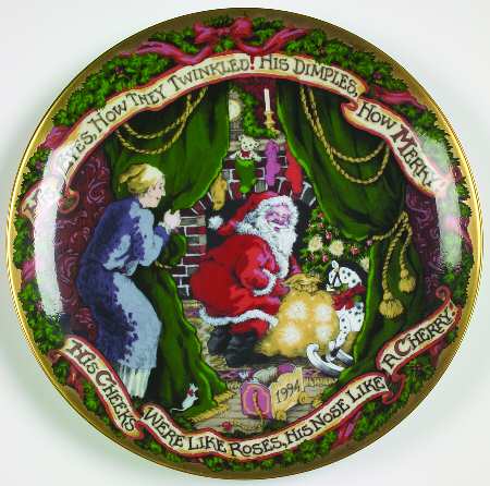 Fitz & Floyd Annual Christmas Plate The Night Before Christmas - Boxed