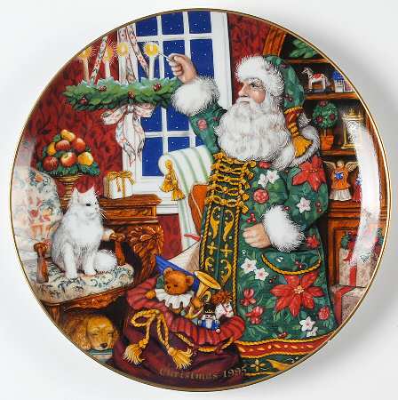 Fitz & Floyd Annual Christmas Plate Father Christmas & Season The Of Giving - Boxed