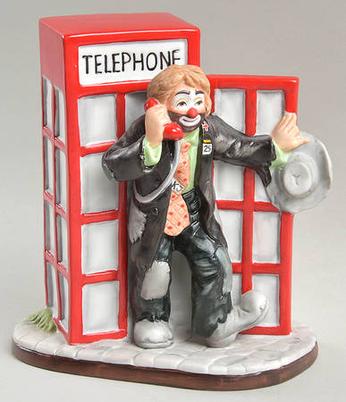 Emmett Kelly Jr-Figurine Phone Booth - No Box