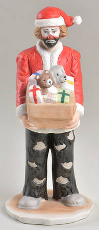 Emmett Kelly Jr-Figurine Santa Holding Presents - Boxed