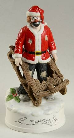 Flambro Musical Figurine Santa With Broken Sled-Jingle Bells - Boxed