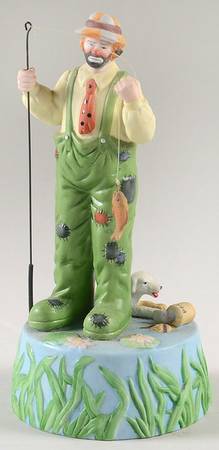 Flambro Musical Figurine With A Little Bit Of Luck-Fisherman - No Box