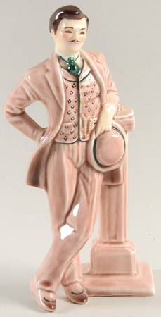 Florence Ceramics Figurine Jim-Pink With Green Trim - No Box