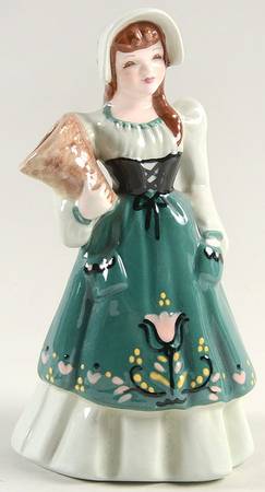 Florence Ceramics Figurine Suzette-Dark And Light Green - No Box