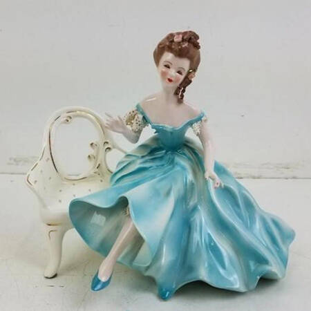 Florence Ceramics Figurine Catherine-Blue Dress W/O Hat - No Box
