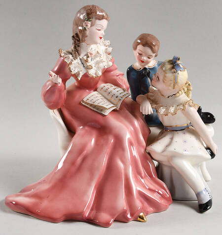 Florence Ceramics Figurine Story Book Hour- Pink Dress - No Box
