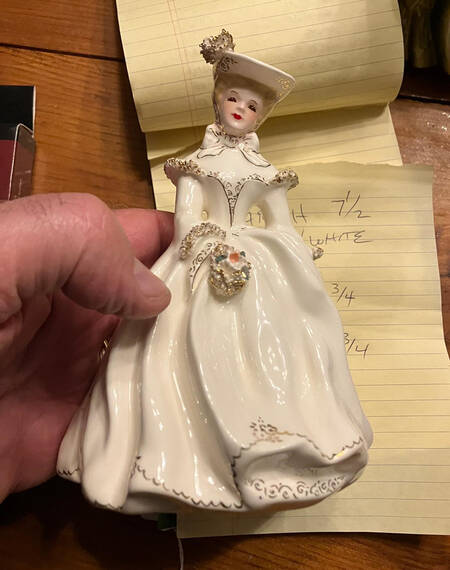 Florence Ceramics Figurine Sue-White W/22k Gold Trim - No Box
