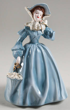 Florence Ceramics Figurine Louise-Blue/White Fancy - No Box