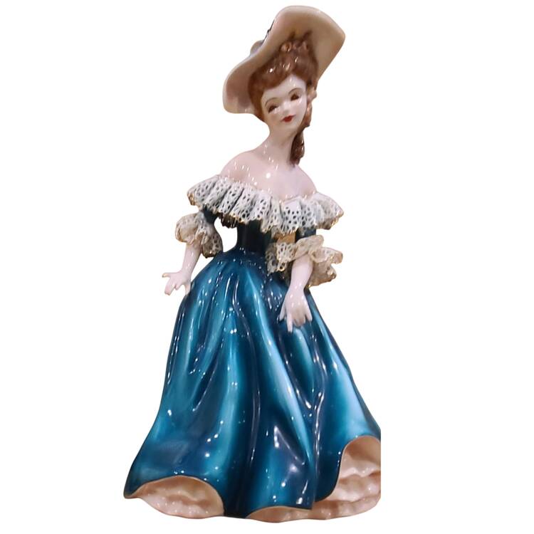 Florence Ceramics Figurine Musette-Emerald Green Dress - No Box