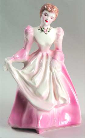 Florence Ceramics Figurine Beth-Pink Dress - No Box
