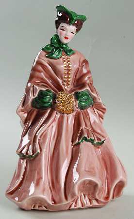 Florence Ceramics Figurine Camille-Pink & Teal - No Box