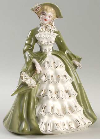 Florence Ceramics Figurine Charmaine-Green & White - No Box