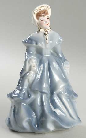 Florence Ceramics Figurine Melanie-Gray W/Gold - No Box