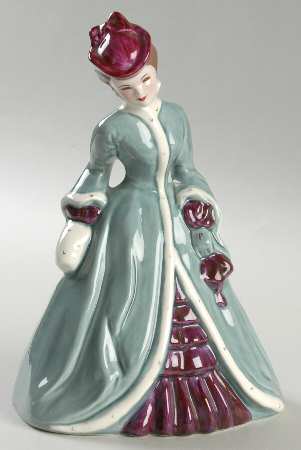 Florence Ceramics Figurine Genevieve-Aqua & Purple - No Box