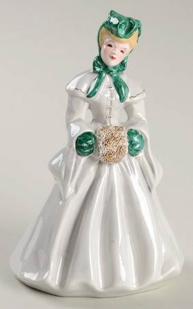 Florence Ceramics Figurine Elaine-Gray With Green - No Box