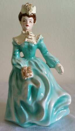 Florence Ceramics Figurine Edith-Green Dress - No Box