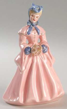 Florence Ceramics Figurine Elaine - Pink With Blue - No Box