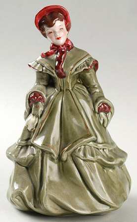 Florence Ceramics Figurine Melanie-Green & Violet - No Box